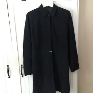 Express Black Microfiber Lightweight Coat, Size 3/4
